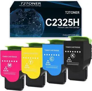 Ennovor Ultra High Yield C2325H Toner Cartridges C231 Remanufactured C231HK0 C231HC0 C231HM0 C231HY0 Replacement for Lexmark C2325 C2425 C2535 MC2325 MC2425 MC2535 MC2640 Printer(4-Pack)