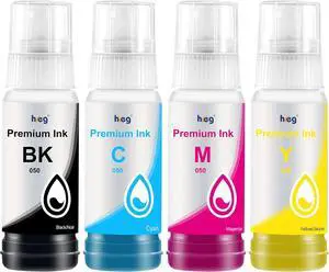 Ennovor HEG PFI050 Ink Refill Pigment Ink Tank Compatible for Canon Imageprograf TC-20 TC-20M Printer PFI-050 4PK Black Cyan Magenta Yellow Ink Bottle (4 Pack)