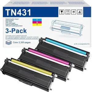 Ennovor TN431 C/M/Y Color Toner Cartridge 3-Pack - Compatible Replacement for Brother MFC-L8900CDW HL-L8360CDW HL-L8260CDW MFC-L8610CDW HL-L8360CDWT Printer, Model: TN4313PK