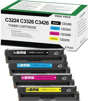 Ennovor C3224 C3326 C3426 C3210 Toner Cartridge 4-Color Set C3210K0 C3210C0 C3210M0 C3210Y0 Toner Replacement for Lexmark C3224 C3326 C3426 MC3224 MC3326 MC3426 Series Printers