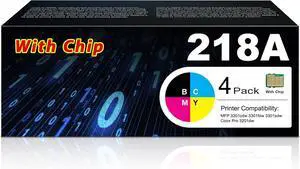 Ennovor 218A Toner Cartridges 4 Pack (with Chip) Replacement for 218A 218X High Yield Toner Cartridges Works with Color Pro 3201dw MFP 3301 3301fdw 3301sdw 3301cdw Printer