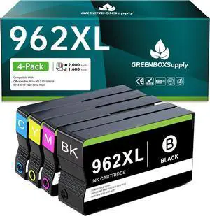 Ennovor Compatible 962 Ink Cartridge Combo Pack Replacement for HP 962 962 XL Ink Cartridge Black and Color for OfficeJet Pro 9010 9012 9015 9016 9018 9019 9020 9022 9025 Printer, 4-Pack 962XL