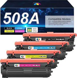 Ennovor 508A Toner Replacement for HP 508A M533 Toner for HP Color Laserjet Enterprise MFP M577 M553 M553dn M553x M552 Printer Ink(Black Cyan Yellow Magenta,4 Pack)