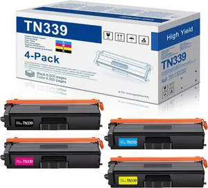 Ennovor TN339 TN-339BK TN-339C TN-339M TN-339Y Super High Yield Toner cartridges Replacement for Brother TN 336 Toner Cartridges for HL-L8350CDW MFC-L8850CDW MFC-L8600CDW Toner (BK/C/M/Y 4 Pack)