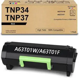 Ennovor TNP 34 TNP 37 Toner Cartridge Replacement for Konica Minolta TNP34 TNP-34 TNP37 TNP-37 A63T01W A63T01F Bizhub 4700P Printer.22,000 Pages