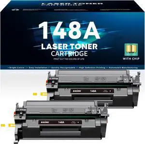 Ennovor 148A Toner Cartridge (with Chip) Compatible Replacement for HP 148A 148X W1480A W1480X Compatible for HP Pro 4001dw 4001dn 4001n MFP 4101fdw 4101fdn Printer (2 Black)