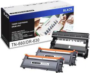 Ennovor Pack of 3, 2 Pack TN660 Toner and 1 Pack DR630 Drum Replacement for Brother HL-L2300D L2305W L2315DW MFC-L2680W L2685DW DCP-L2520DW L2540DW Printer