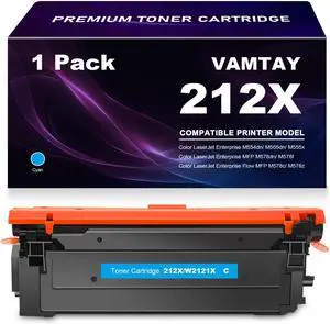 Ennovor 212X W2121X Cyan Toner Cartridge (with Chip) Remanufactured Replacement for HP 212X 212A W2121X Toner Cartridge Use with Color Laserjet Enterprise M555 M554 Series,Cyan (2024 Version)