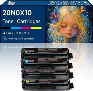 Ennovor 20N0X10 Toner Cartridges Compatible with Lexmark CS431dw CX431adw Printers, High-Yield Vibrant Colors, Sharp Text, Easy Installation, Perfect for Home & Office Use (4-Pack BK/C/M/Y)