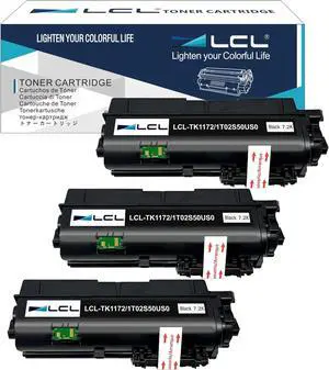 Ennovor LCL TK-1172 TK1172 Black Toner Cartridge Replacement for Kyocera TK 1172 TK-1172 for EcoSys M2040dn M2540d M2540dw M2640idw Printers (7200 Pages, 3-Pack)