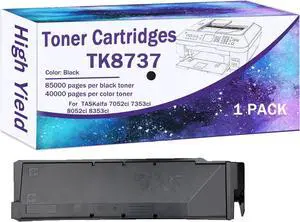 Ennovor TK-8737 (TK8737) Compatible Toner Cartridges for Kyocera TK-8737K TK-8737Y TK-8737M TK-8737C for TASKalfa 7052ci 7353ci 8052ci 8353ci Printers, High Yeild Black 1 Pack