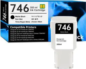 Ennovor 746 Matte Black Ink Cartridge 300ml Replacement for HP 746 P2V83A Ink Cartridge Works with DesignJet Z6 DesignJet Z9+ Large Format Printers Ink, 1 Pack 746 Ink Kit