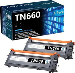 Ennovor TN-660 TN660 Toner Cartridge (Black) - Replacement for Brother TN660 Toner Cartridge for HL-L2300D HL-L2305W HL-L2315DW HL-L2320D HL-L2340DW HL-L2360DW HL-L2380DW MFC-L2680W Printer 2-Pack