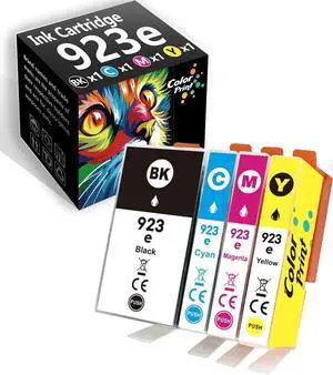 Ennovor Compatible 923e Ink Cartridge High Yield Replacement for Hp 923e for Office-Jet Pro 8120 8120e 8122e 8123 8130 8130e 8135e 8138e 8139e Printer (4-Pack, Black, Cyan, Magenta, Yellow)