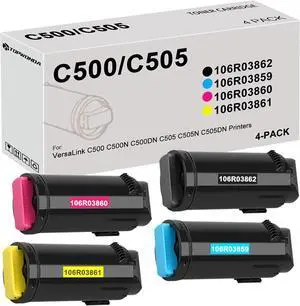 Ennovor VersaLink C500 C505 Toner Cartridge Black Cyan Magenta Yellow 106R03862 106R03859 106R03860 106R03861 Replacement for Xerox VersaLink C500 C500N C500DN C505 C505N C505DN Printer (4-Pack)