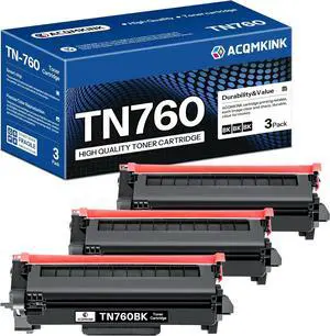 Ennovor TN760 TN-760 Toner Cartridge Black Replacement for Brother TN760 TN-760 TN 760 to Use with MFC-L2710DW MFC-L2750DW HL-L2390DW Printer High Yield 3 Pack
