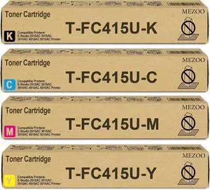 Ennovor MEZOO T-FC415U TFC415U Toner Cartridge High Yield Compatible with Toshiba T-FC415U-K T-FC415U-C T-FC415U-M T-FC415U-Y Toner for E-Studio 2515AC 3015AC 3515AC 4515AC 5015AC Printer (4 Pack)
