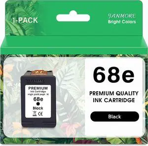 Ennovor 68e 68 Black Ink Cartridge High Yield More Page Replacement for HP 68 Ink cartridges for Envy 6152e,6155e,6552e,6555e,6558e Printer (1 Black)