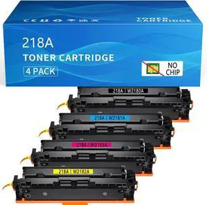 Ennovor Compatible for HP 218 218A 218X Toner Cartridges No Chip for HP Color Laserjet Pro 3201dw MFP 3301cdw 3301fdw 3301sdw Printer(Black Cyan Magenta Yellow)