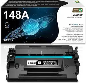 Ennovor 148A Black Toner Cartridge Replacement for HP 148A Toner for Laser Pro 4001dn 4001dne 4001dw 4001dwe 4001n 4001ne MFP 4101dw 4101dwe 4101fdn 4101fdne 4101fdw 4101fdwe Printer (1 Pack, W1480A)