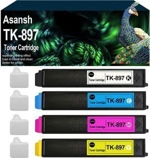 Ennovor Remanufactured TK-897 TK897 TK 897 Toner Cartridge Use for Kyo cera Mita ECOSYS FS-C8520 FS-C8525 FS-C8020 FS-C8025 FS-C8030 TASKalfa 255c 206ci 206 256ci 256 256c 205 205c Printers (4-Pack)