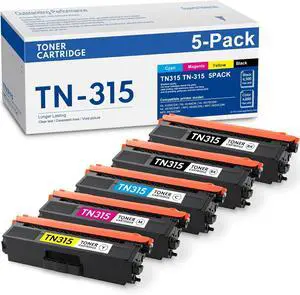 Ennovor TN315 TN-315 Toner Cartridge Compatible High Capacity Replacement for Brother TN315 TN336 TN331 TN310 Toner for MFC-9970CDW HL-4570CDW HL-4150CDN Printer (2Black+1Cyan+1Magenta+1Yellow)