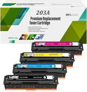Ennovor Compatible Toner Cartridge Replacement for HP 203A for HP Color Laserjet Pro MFP M281fdw M254dw M254nw M254dn M280nw m281fdn High Yield Printer Ink,4 Colors-1 Pack
