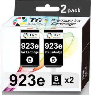 Ennovor TG Imaging Compatible Ink Cartridge Replacement for 923e EvoMore Black Ink Cartridge for Office Jet Pro 8130e 8135e 8138e 8139e 8120 8120e 8122e 8123 8130 Printers (2 Pack,2X Black)