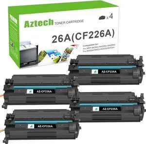 Ennovor Aztech Compatible Toner Cartridge Replacement for HP 26A CF226A Pro M402n M402dw M402dn Pro MFP M426fdw M426fdn M426dw Printer (Black 4-Pack)