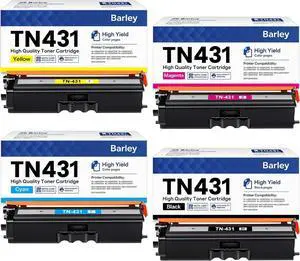 Ennovor TN-431 TN431 4-Color Toner Cartridge Set 4 Pack Compatible TN431 TN-431 MFC L8900CDW Toner Cartridges Replacement for Brother TN431 TN-431 MFC-L8900CDW HL-L8360CDW Printer Ink.
