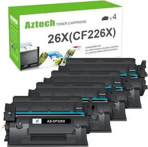 Ennovor Aztech Compatible Toner Cartridge Replacement for HP 26X CF226X 26A CF226A Laserjet Pro M402n M402dw M402dn Laserjet Pro MFP M426fdw M426fdn M426dw (Black, 4-Pack)