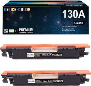 Ennovor 130A Black Toner Cartridges m177fw Toner Replacement for HP 130A CF350A Works with hp Color Laserjet Pro MFP M177fw,M176n Printer Ink (2-Pack)