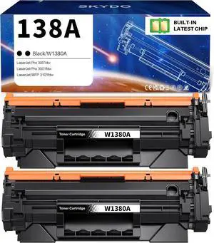 Ennovor 138A Toner Cartridge Replacement for HP 138A 138 A 138X 138 X Toner Cartridge ( with Chip ) Use for HP Laserjet Pro 3001dw 3001fdw MFP 3101fdw (2 Black)