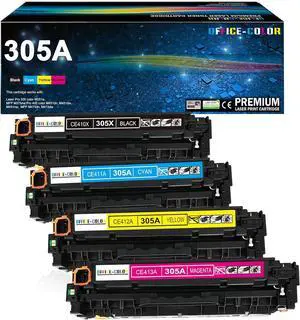 Ennovor 305A Black,Cyan,Magenta,Yellow Toner Cartridges 4 Pack for HP Laserjet Pro 400 Color M451dn M451nw M451dw MFP M475dw M475dn Pro 300 M375nw Toner