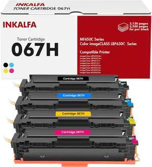 Ennovor 067H 067 Toner Cartridge Set MF656Cdw Compatible Replacement for Canon 067H 067 Color ImageCLASS MF654Cdw LBP632Cdw LBP633Cdw MF653Cdw Printer 4 Pack High Yield Ink |Black Cyan Magenta Yellow|