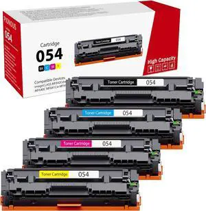 Ennovor CRG-054 054 Toner Cartridges High-Yield (4-Pack, Black, Cyan, Magenta, Yellow) Compatible 054BK 054C 054M 054Y Toner Replacement for 054 Color imageCLASS MF642Cdw MF644Cdw MF640C Printer
