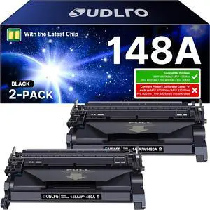 Ennovor 148A Toner Cartridge (with Chip) - Compatible Replacement for HP 148A Toner Cartridge, W1480A 148X W1480X to Use with Pro MFP 4101fdn 4101fdw 4001dn 4001n Printer (Black, 2-Pack)