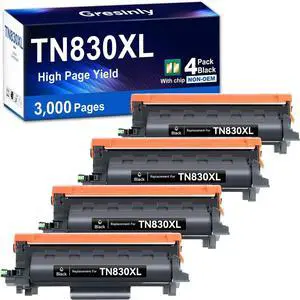 Ennovor TN830XL TN830 XL/V/R Toner Compatible Replacement for Brother TN830XL TN-830 XL Black for HL-L2460DW DCP-L2640DW MFC-L2820DW L2820DWXL 2405W L2400D L2480DW Toner TN830 V/R,4P