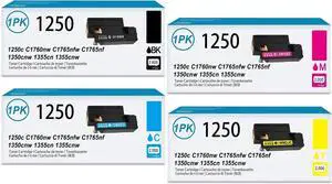 Ennovor 4-Pack 1250 810WH C5GC3 XMX5D WM2JC (1BK/1C/1M/1Y) Toner Cartridge PIONOS Replacement for DELL 1250c C1760nw C1765nfw C1765nf 1355cnw Printer