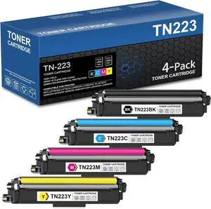 Ennovor TN223 TN-223BK/C/M/Y Toner Cartridges 4 Pack Replacement for Brother TN-223 TN223BK/C/M/Y Toner HL-L3290CDW MFC-L3750CDW Printer Toner, TN2234PK (TN223BK, TN223C, TN223M, TN223Y)