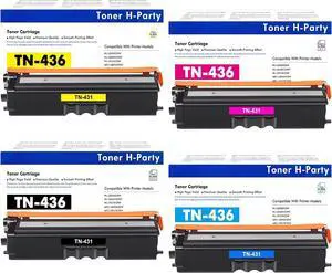 Ennovor TN436 TN-436 Toner 4-Pack Compatible Replacement for TN436BK TN436C TN436M TN436Y HL-L8360 HL-L8360 HL-L9310 MFC-L8900 MFC-L9570 Printer
