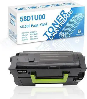 Ennovor 58D1U00 Toner Cartridge, Black, Ultra High Capacity 55,000 Page Yield, Works with Printer Models Lexmark MS725 MS823 MS825 MX822 MX826