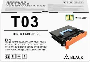 Ennovor T03 Toner Cartridge with New Chip Replacement for Canon imageCLASS XLBP-1861 XLBP-1871 imageRUNNER Advance 525i 525iF 525iFZ 525iZ 615i 615 iF 615iFZ 615iZ 715iF 715iFZ DX527iF DX617iF DX717iF