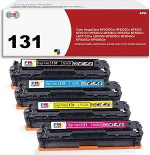 Ennovor 131 Toner Cartridges Set Replacement for Canon 131 Toner Fit for Canon Color imageCLASS MF8280Cw, MF624Cw, MF628Cw, LBP7110Cw (Black,Cyan,Magenta,Yellow-4 Pack)