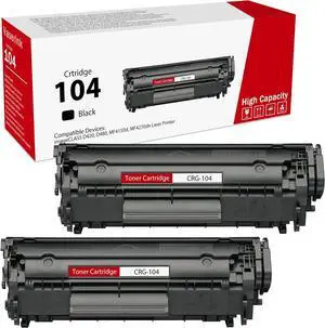 Ennovor High-Yield 104 Black Toner Cartridge (2-Pack) - Vsenk Compatible CRG-104 Toner Replacement for 104 Toner for imageCLASS D420 D480 MF4150d MF4270dn MF4370dn FAXPHONE L120 L90 Printer, 0263B001
