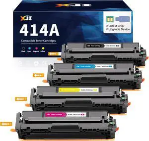 Ennovor XJI 414A (with Chip) Compatible Toner Cartridges Replacement for HP 414 A X W2020A W2021A W2022A 414X Ink 4 Pack, for Color Laser Jet Pro MFP M479fdw M479fdn M479 M454dw M454dn M455dn Printer