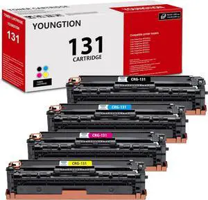 Ennovor 4-Pack 131 Toner Cartridges High-Yield (BK/C/M/Y) - Youngti Compatible CRG-131 CRG131 Toner Replacement for Canon 131 Color imageCLASS MF8280Cw MF624Cw MF628Cw LBP7110Cw Printer