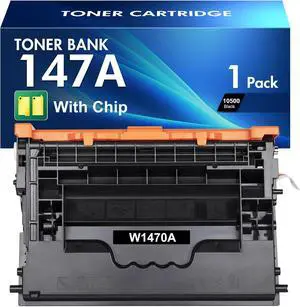 Ennovor 147A Black Toner Cartridge Compatible for HP 147A W1470A 147X W1470X for Enterprise M610n M611dn M611x M612dn M612x MFP M634h M635fht M635h M636fh Printer Ink (1-Pack)