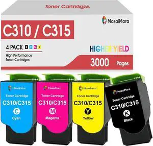 Ennovor MasaiMara C310 C315 Toner Cartridge Toner Replacement for Xerox C310 C310DNI C310DNIM C315 C315DNI Printer Ink (006R004356 006R004357 006R004358 006R004359, Black Cyan Magenta Yellow, 4 Pack)