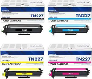TN-227BK/C/M/Y High Yield 4-Pack Compatible for Brother TN227 TN-227 Toner for Brother MFC-L3770CDW HL-L3290CDW HL-L3270CDW HL-L3230CDW HL-L3210CW MFC-L3750CDW HL-L3210CW MFC-L3710CW Printer Ink